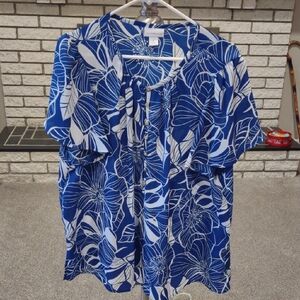 Blue Floral Women's Top